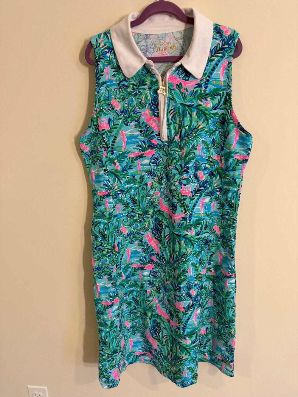 Lilly Pulitzer Luxletic Silvia Golf Dress Blue Horizon Par Fection Size S